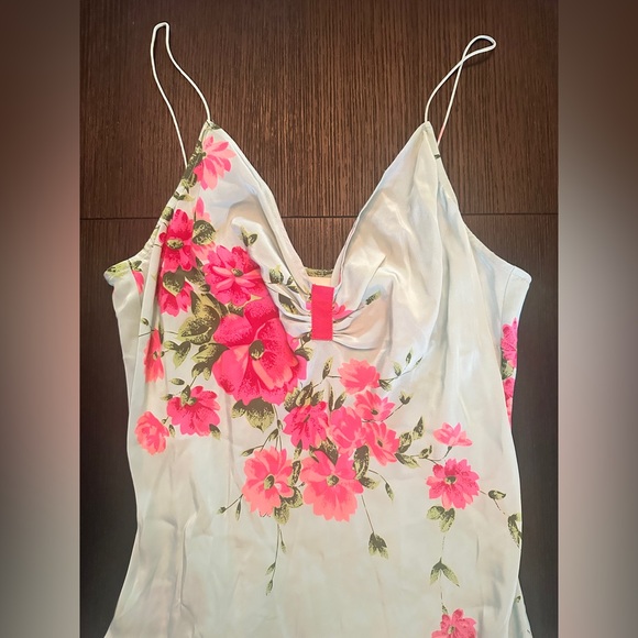 Floral Silk Dress - Pink and Blue - Picture 2 of 5